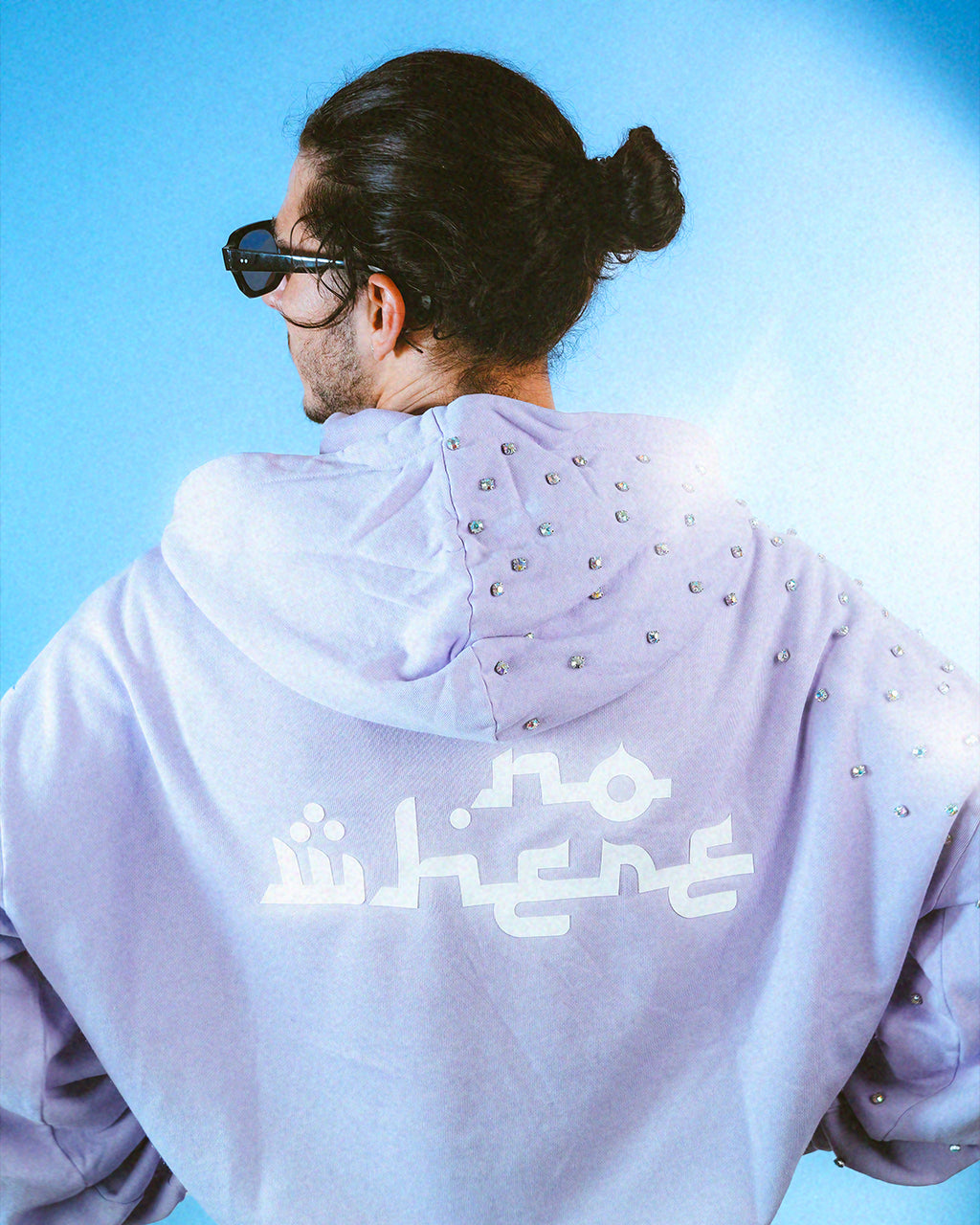 PURPLE NWRXRHINESTONES HOODIE