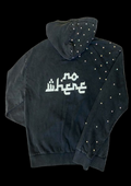 NWR X RHINESTOES washed black hoodie